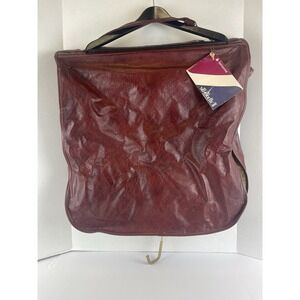 Vintage Samsonite Red Leather Hanging Garment Suit Dress Bag Travel Silhouette 2