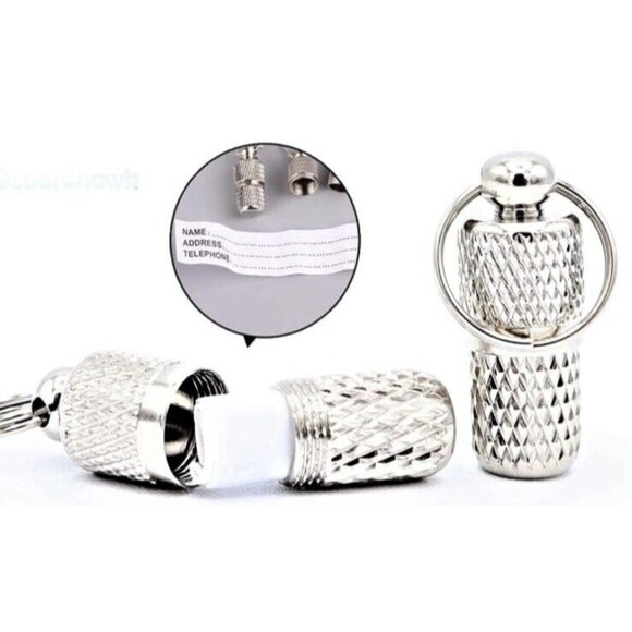 Stainless Steel Pet ID Tags, Collar Pet Name Tag Scroll,  New Silver 1 Unit - Picture 1 of 3