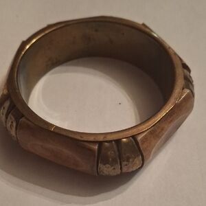 Gold and Brown Wearable Tech Bracelet