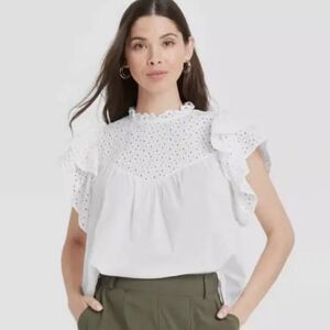 A New Day Lace Top White Size L