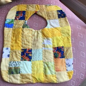3/$25 or $12 each.  Yellow Hand Crafted Quilted Reversible Baby Bib