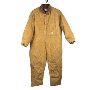 Carhartt Coveralls Mens 54 Short* Brown X02 Arctic Quilt Lined Duck Canvas Work