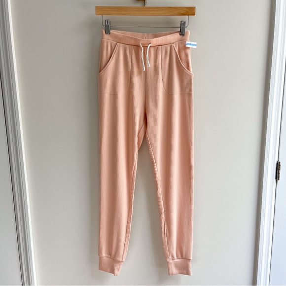[petit lem] girls cotton modal ribbed ankle lounge jogger peachy blush 14 - Picture 1 of 5