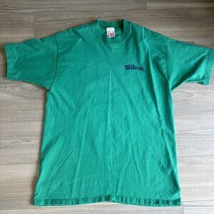 Wilson Shirt Green Cotton Athletic Crew Neck‎ Made In USA 90s Vintage Mens XL