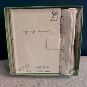 NIB kate spade Dog Party Journal & Pen Case Set Magnetic Closure