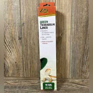 NEW- Reptile, Zilla Green Terrarium Liner (10 Gallon Tanks - (9.75"L x 19.75"W)