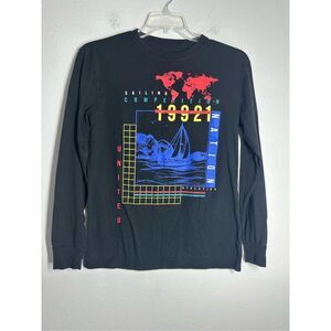 Original Use Sailing Competition Black Long Sleeve Mens Shirt Size XS Cotton