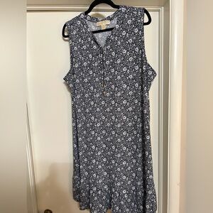 Michael Kors Navy and White Floral Dress