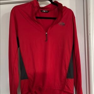 The North Face Red and Black Half-Zip Pullover