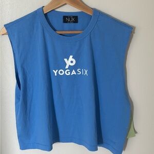 NWT NUX Yoga Six Top Crop Large Blue Ella Tank Style T0315 Activewear