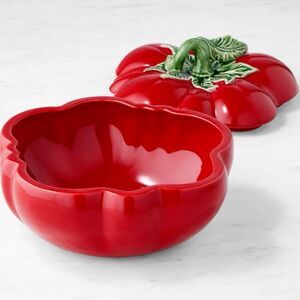 Crate&Barrel Tomato Decorative Scultptrual Tureen with Lid