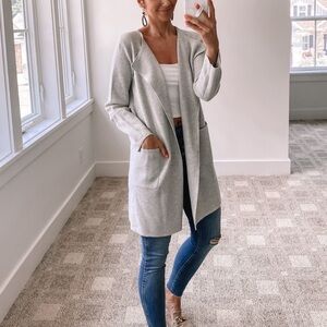 J. Crew Juliette Linen blend light Blue Open Front Cardigan size XS EUC!
